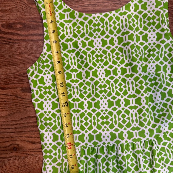 Jude Connally Lime Green & White Geometric Midi Dress - Picture 5 of 13